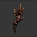 Game and Movie Fiery Demon Character with Flaming Horns Muscular Body and Lava Like Arms