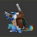 Colorful Block Style Game and Movie Characters Featuring Dragons Robots and Unique 3D Designs
