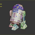Star Wars R2 D2 Robot Character With Blue And White Design Features 3d model