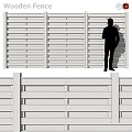 Modern partition fence wooden fence wooden fence wooden board 3d model