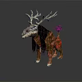 Legendary Mythical Creature With Majestic Antlers Long Dark Fur And Vibrant Red Brown Body