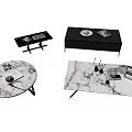 Stylish Coffee Tables Featuring Various Designs Marble Texture Round Rectangular Shapes And Decor Items