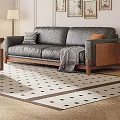 Wooden Foldable Coffee Table with Storage Space and Wheels in Modern Living Room