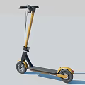 Modern Yellow And Black Scooter With Black Handlebar And Two Wheels