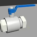 Pipe Ball Valve Fitting with Silver Metal Body and Blue Handle Design