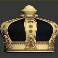 Exquisite Jewelry Crown With Gold Details Black Base And Red Green Purple Gemstones