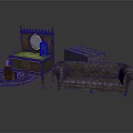 Vintage Living Room Furniture Set With Wooden Dresser Sofa And Cabinet