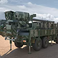 Military Functional Vehicle Featuring Camouflage Design Large Wheels And Top Mounted Weapon System
