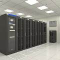 Modern Industrial Data Center Equipment With Server Racks And Cooling Systems 3d model