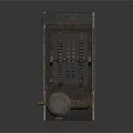 Industrial Equipment with Large Interlocking Gears and Rusty Metal Pipes on Metal Base