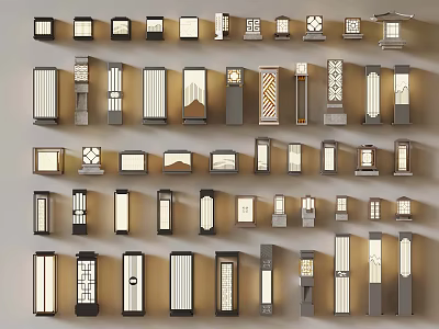 Various Modern Wall Light Fixtures In Diverse Styles And Designs 3d model