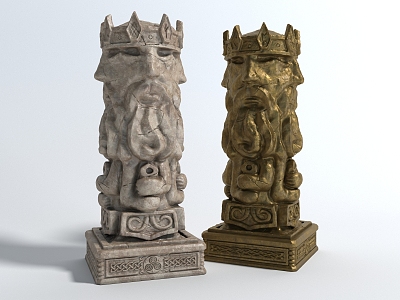 Style Decorative Column Roman Column Head Architectural Component model