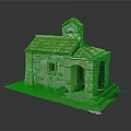 Traditional Stone Chapel Building With Red Tiled Roof Arched Doorway And Small Tower