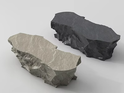 Garden Decorative Rockery Stones With Natural Textured Surface In Light And Dark Color 3d model