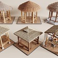 New Chinese Style Pavilion thatched pavilion thatched shed country pavilion landscape pavilion thatched cottage pavilion 3d model