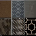 Square Rugs With Various Geometric And Abstract Patterns In Different Colors 3d model