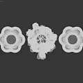 Modern Decorative Ornament Set For Home Decor With Blue Black White Vases And Beige Flowers