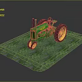 John Deere Green Tractor With Yellow Wheels On Green Grass Surface