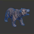 Brown Bear Sculpture In Standing Pose With Open Mouth And Textured Surface