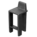 Black Modern Minimalist Bar Stool With Sleek Design And Sturdy Structure 3d model
