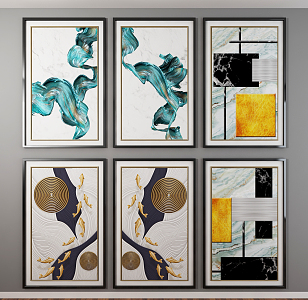 Modern abstract painting decorative hanging painting 3d model