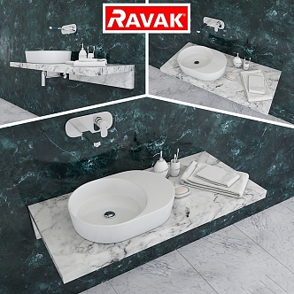 Modern Wash Basin Wash Basin Sink RAVAK Moon 3d model