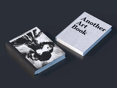 Two Notebooks with Black and White Image Cover and Silver Another Art Book Cover Design 3d model