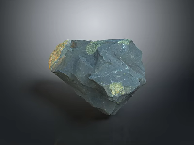 Natural Raw Dark Gray Mineral Specimen With Golden Inclusions On Surface 3d model