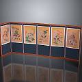 ground screen bed screen comb head screen light screen like jade screen carved screen glass screen 3d model