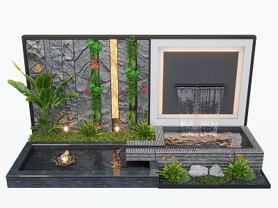 modern waterscape wall model