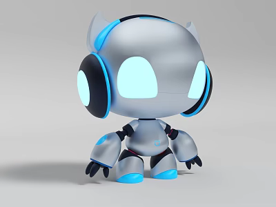 Modern robot cartoon cute 3d model