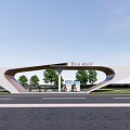 Modern Platform Bus Station Waiting Booth 3d model