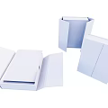 White Open and Closed Book Magazines Boxes for Storage and Packaging 3d model