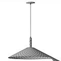 Modern Pendant Light with White Fabric Shade and Wooden Suspension Rod Design