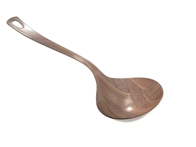 Wooden Cutlery Set With Long Handle Spoon And Natural Wood Grain 3d model