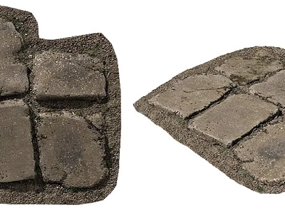 Natural Stone Pavers With Rough Surface Texture For Outdoor Ground Paving 3d model