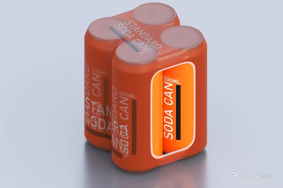 Orange Soda Can Beverages With 120ML Capacity And Standard Packaging Design 3d model 