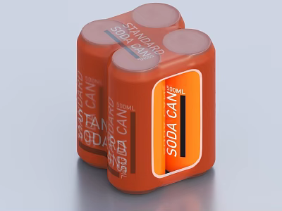Orange Soda Can Beverages With 120ML Capacity And Standard Packaging Design 3d model