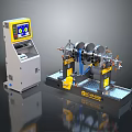 ROTADOS Mechanical Equipment With Control Console Display Screen And Yellow Components 3d model