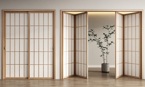 Japanese Folding Door 3d model