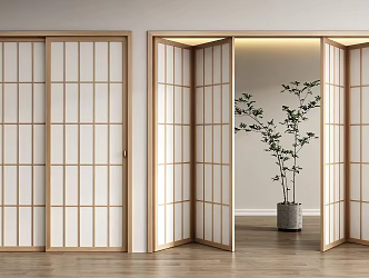Japanese Folding Door 3d model