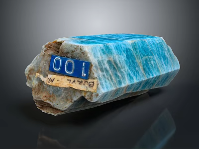 Blue And Brown Stone Coffee Table With Blue Address Sign 3d model