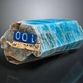 Blue And Brown Stone Coffee Table With Blue Address Sign