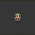 Red And White Modern Train Car With Multiple Windows And Reflection Effect