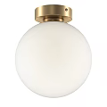 Three Modern Ceiling Lights With Gold Base And White Spherical Shade 3d model