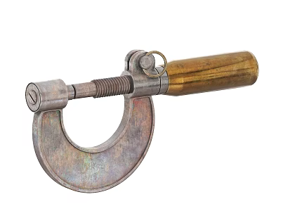 Industrial C Clamp Tool with Metal Frame and Adjustable Screw Handle for Workshop Use 3d model