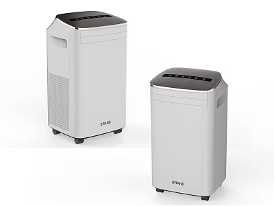 Two White BAKON Dehumidifiers With Modern Design Compact Size And Wheels Home Appliances 3d model