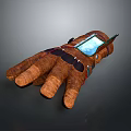 Brown Glove With Transparent Screen And Integrated Tech Elements As Daily Life Product