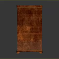 Red Textured Cabinet Furniture With Vertical Structure And Short Support Legs