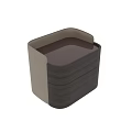 Modern Bedside Table Featuring Dark Brown Wood Design And Two Storage Drawers